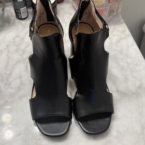 Adrienne Vittadini Black Open-Toe Heels